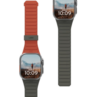 UAG Pathfinder Silicone Double-Sided Magnetic Strap for Apple Watch 42 / 44 / 45 / 46 / 49mm - Gray-Orange
