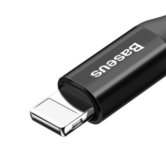 Baseus Fish Eye Spring Data Cable pružinový kabel USB / Lightning 1M 2A černý (CALSR-01)
