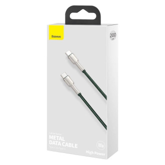 Baseus Cafule Metal Data cable USB Type C - USB Type C 100 W (20 V / 5 A) Power Delivery 2 m green (CATJK-D06)