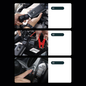 Baseus Power Bank Power Starter Jump Starter 10000mAh 12V (1000A / 500A) power bank + crocodile clips black (CGNL020101)