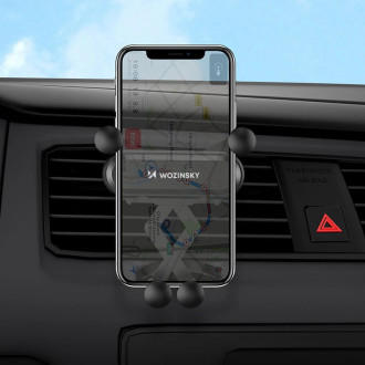 Wozinsky car phone holder gravity for ventilation grille black (WCH-05)