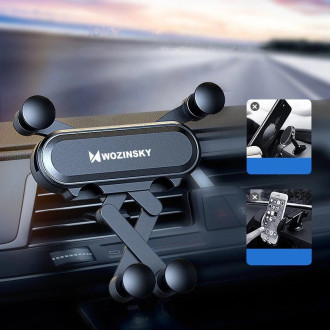 Wozinsky car phone holder gravity for ventilation grille black (WCH-05)