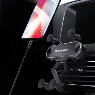 Wozinsky car phone holder gravity for ventilation grille black (WCH-05)