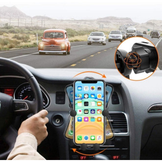 Wozinsky car phone holder gravity for ventilation grille black (WCH-05)