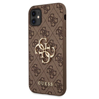 Guess case for iPhone 11 / XR from the 4G Big Metal Logo series - brown