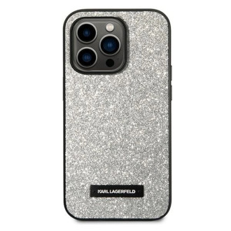 Karl Lagerfeld KLHCP14XG2ELS iPhone 14 Pro Max 6.7 &quot;hardcase silver / silver Glitter Plaque Logo