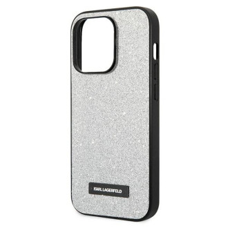 Karl Lagerfeld KLHCP14XG2ELS iPhone 14 Pro Max 6.7 &quot;hardcase silver / silver Glitter Plaque Logo