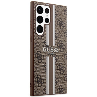 Guess GUHCS23LP4RPSW S23 Ultra S918 hnědé/hnědé pevné pouzdro 4G Printed Stripe