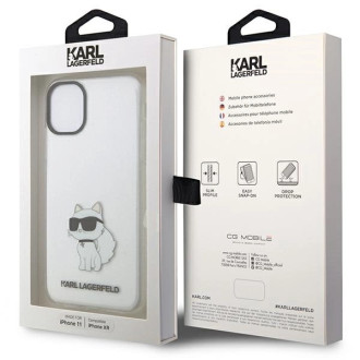 Karl Lagerfeld KLHCN61HNCHTCT iPhone 11 / Xr 6,1&quot; průhledný pevný obal Ikonik Choupette
