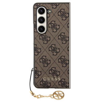 Guess GUHCZFD5GF4GBR F946 Z Fold5 hnědé/hnědé pevné pouzdro 4G Charms Collection