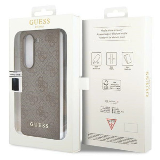 Guess GUHCZFD5GF4GBR F946 Z Fold5 hnědé/hnědé pevné pouzdro 4G Charms Collection