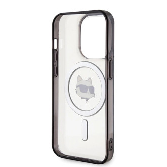 Karl Lagerfeld IML Choupette´s Head MagSafe pouzdro pro iPhone 15 Pro - průhledné