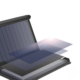 Solární nabíječka Choetech USB skládací solární nabíječka 19W 2x USB černá (SC001)