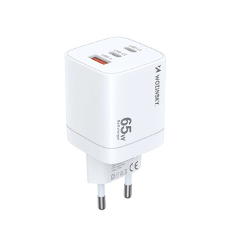 Wozinsky CGWCW 65W USB-A / 2 x USB-C GaN nástěnná nabíječka - bílá