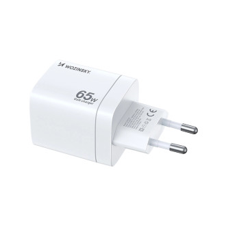 Wozinsky CGWCW 65W USB-A / 2 x USB-C GaN nástěnná nabíječka - bílá