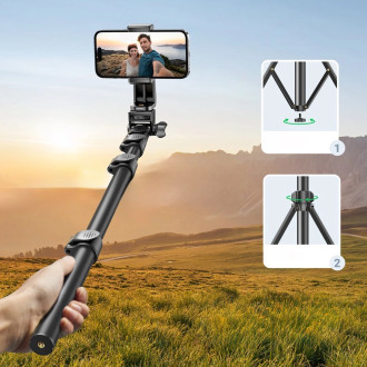 Ugreen LP680 selfie tyč se stojánkem a Bluetooth dálkovým ovládáním 1,8m - černá