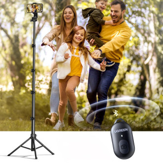 Ugreen LP680 selfie tyč se stojánkem a Bluetooth dálkovým ovládáním 1,8m - černá