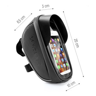 Wozinsky bike handlebar bag with phone case 1l black (WBB16BK)