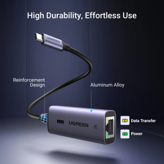 Ugreen CM648 USB-C to RJ45 Ethernet 2.5G adapter - gray