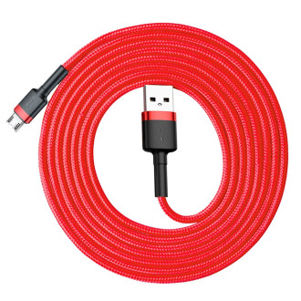 Baseus Cafule Cable odolný nylonový kabel USB / micro USB 1.5A 2M červený (CAMKLF-C09)