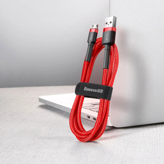 Baseus Cafule Cable odolný nylonový kabel USB / micro USB 1.5A 2M červený (CAMKLF-C09)