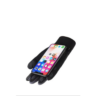 Women´s windproof telephone gloves - black and pink