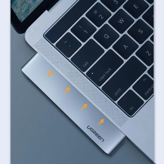 Ugreen multifunctional HUB 2x USB Type C to 3x USB 3.0 / TF / SD / USB Type C for MacBook Pro / Air gray (CM251 60560)