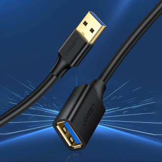 Ugreen USB-A (samec) – prodlužovací kabel adaptéru USB-A (samice) USB 3.0 5 Gb/s 0,5 m černý (US129)