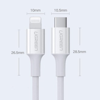 Ugreen cable MFi USB Type C - Lightning 3A cable 0.5 m white (US171)