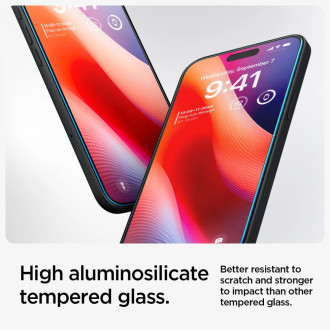 TEPELNÉ SKLO Spigen GLAS.TR &quot;EZ FIT&quot; 2 BALENÍ IPHONE 15 CLEAR