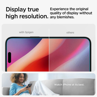 TEPELNÉ SKLO Spigen GLAS.TR &quot;EZ FIT&quot; 2 BALENÍ IPHONE 15 CLEAR