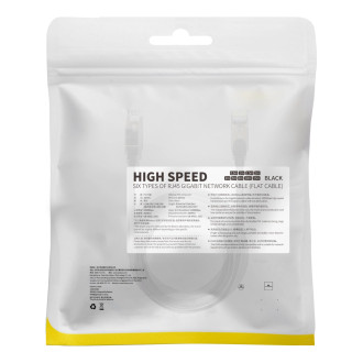 Baseus Speed Six flat network cable RJ45 1000Mbps 1.5m black (WKJS000001)