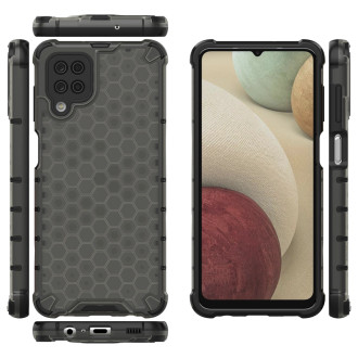 Honeycomb Case armor cover with TPU Bumper for Samsung Galaxy A12 / Galaxy M12 black