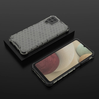 Honeycomb Case armor cover with TPU Bumper for Samsung Galaxy A12 / Galaxy M12 black
