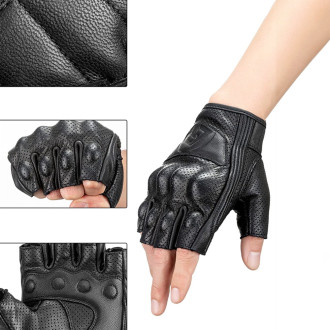 Rockbros 16220006005 XXL leather motorcycle gloves - black