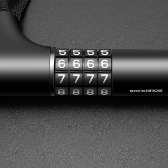 Rockbros 3230002001 bicycle lock with combination and key - black