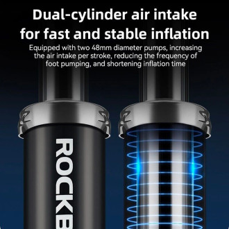 Rockbros 42430001001 foot pump with display - black