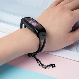 Replacment metal band bracelet strap for Xiaomi Mi Band 6 / 5 / 4 / 3 black