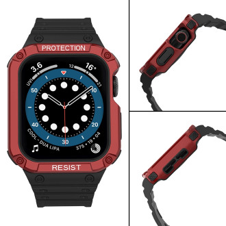 Protect Strap Band Apple Watch 9 / 8 / 7 / 6 / 5 / 4 / 3 / 2 / SE / SE2 (41 / 40 / 38mm) Case Armored Cover for Watch Black / Red