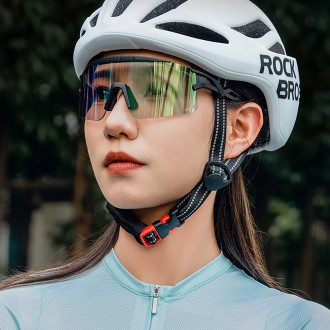 Rockbros Cycling Glasses Photochromic, with UV Protection and Corrective Insert - Transparent Black