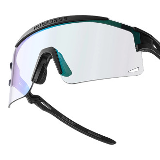Rockbros Cycling Glasses Photochromic, with UV Protection and Corrective Insert, Clear - Purple