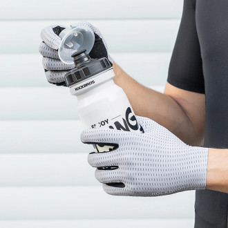 Rockbros Breathable Full Finger Cycling Gloves, Size: S - Gray