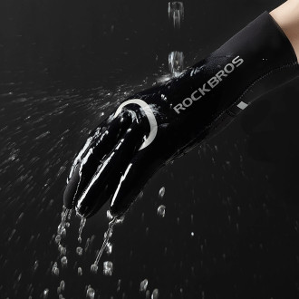 Rockbros full waterproof cycling gloves, size: XXL - black