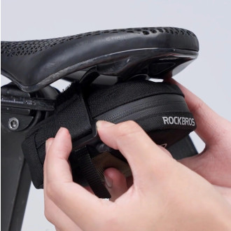 Rockbros Mini Saddle Bag with CO2 Cartridge Holder - Black/Green