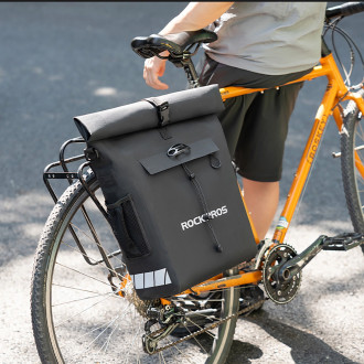 Rockbros Bike Bag with Backpack Function, Waterproof, with Helmet Attachment 18l - Black