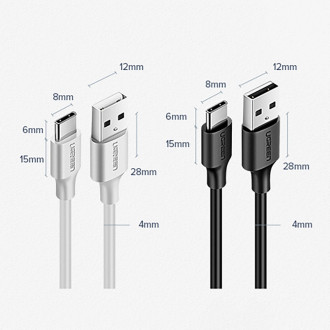Ugreen cable USB cable - USB Type C Quick Charge 3.0 3A 0.25m black (US287 60114)