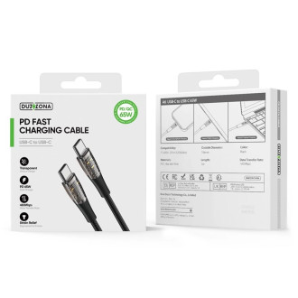 Duzzona A6 60W USB C to USB C Transparent