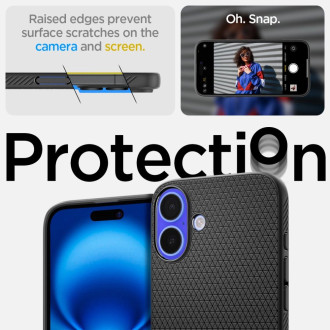 Spigen Liquid Air iPhone 16 Case - Black