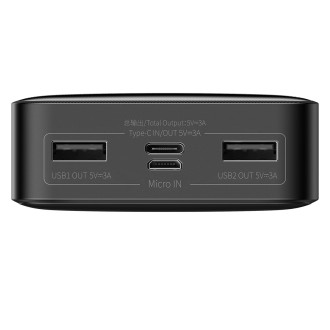 [AFTER RETURN] Baseus Bipow fast charging power bank 20000mAh 15W black (Overseas Edition) + USB-A - Micro USB cable 0.25m black (PPBD050101)