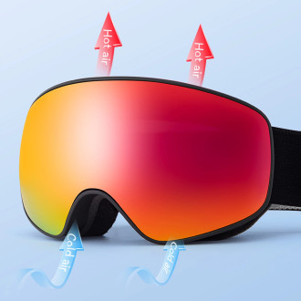 Qunature Black Ski Goggles Kids (Size M/L) - Black
